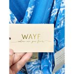 WAYF NWT  Angelina Floral Surplice V-Neck Maxi Wrap Gown Ocean Blue Womens Size S Photo 3