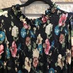 ZARA  Multicolor Floral Romper Long Sleeve Chiffon Black Small Photo 7