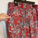 Loft Ann Taylor  Orange Floral Print Wide Leg Pants Size Small Photo 2