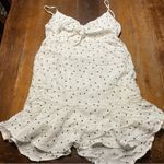 AQUA Bloomingdales White Dress with Black Stars XS Photo 0