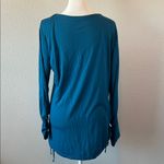 Bobbie Brooks Medallion Print Ruched Long Sleeve TShirt Blue Size 1X Photo 2