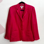 Talbots  Pink‎ Iris Linen Blazer Vintage Preppy Classic Workwear Minimalist Sz 12 Photo 0