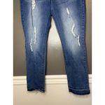 Denim & Rivets Jeans Womens 16 Blue Distressed Raw Hem Skinny Stretch Ankle Photo 2