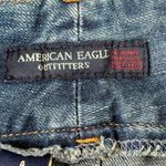 American Eagle American‎ Eagle Y2K Denim Mini Skirt Womens Sz 4 Blue Snap Western VTG Festival Photo 3