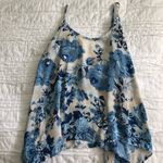 Soprano  Blue and White Floral Blouse Tank Top Photo 1
