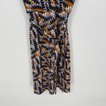 Nine West  Medium Wrap Dress Brown Black Blue Abstract Print Casual Photo 4