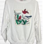 Vintage Nutcracker Women's Medium Crewneck Christmas Bird Xmas Sweatshirt Winter White Photo 1