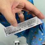 ZARA Blue Fruit Print Satin Faux Wrap Short Puff Sleeves Dress Sz S #2157/031 Photo 6