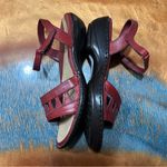Hush Puppies NWOT  Red Leather Comfort Sandals Cushioned Footbed size 7 Photo 3