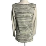 Loft  Boucle Pullover Sweater XS Black Grey Zippered Pockets Round Neck Photo 4