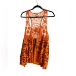 Denim 24/7 Bright Orange Crochet Open Tie Front Top size medium Photo 10