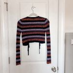 Ganni  Striped Merino Rib Cropped Cardigan Maxi Skirt Set Photo 5