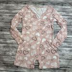 shosho Women's Loungewear Romper Pink White Black Hearts L LG Large Booty Shorts Photo 0