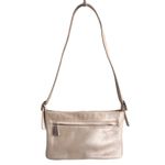 Vintage Vaneli Champagne Shimmer Leather Shoulder Bag Silver Photo 2