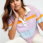 Free People Pastel Striped Short Sleeve Top Photo 1