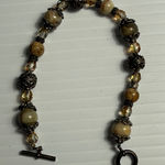 Boho Style Beaded Bracelet Round Stone Bronze Toggle Clasp‎ Jewelry Brown Photo 0