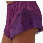 Free People NWT FP Dark Purple Lace Trim Sleepwear Shorts Photo 7