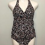Isabel Maternity NWOT Cheetah Leopard Print Halter Swimsuit New One Piece Swim Photo 0