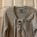 New York And Company Soho Jeans Grey/Metallic V Neck Sweater L Photo 3