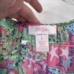 Stella Parker Shift Dress Womens Large Pink Green Tropical Ocean Print Rayon Photo 4