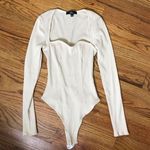 Lulus Cream Sweetheart Ribbed Bodysuit Size M Photo 0