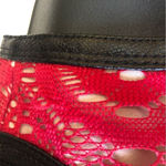 Enfocus Studio Red Lace Dress with Faux Leather Accents Size 10 Photo 8