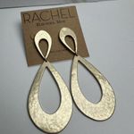 Rachel Roy  Matte Gold Tone Long Statement Pierced Dangle Drop Earrings NWT $36 Photo 3