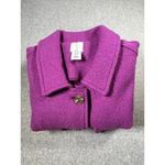 Joie  Medium Jacket Button Boiled Wool Purple Pockets Shacket Womens Long Sleeve Photo 2