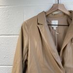 Joie NWT  Leather Faux Tan Beige Blazer Coat Jacket Blogger Pinterest Fav Cream Photo 9