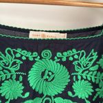 Tory Burch  Amira Blue Green Embroidered Size Large Cotton Tunic Top Swim Cover Photo 2
