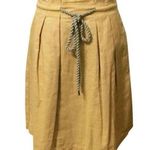 Ann Taylor LOFT | A-line Skirt Rope Tie Waist Pleated Hook-And-Eye Maize | Photo 0