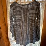 Soft Surroundings NWOT  Gray/Blue Striped Top Small Photo 2