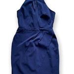 Adelyn Rae Navy Blue Halter Asymmetrical Mini Dress M Photo 0