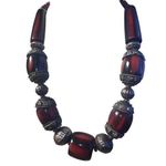 Massive Heavy Vintage Indian Ethnic Tribal Chunky Statement Necklace Red Photo 0