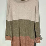 Rachel Rachel Roy Multi Color Neutral Fall Stripe Cowl Neck Sweater Dress Midi M Green Size M Photo 0