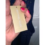 Michael Kors NWT  Women's Chain Halter Blouse Large‎ Blue Gold Party Photo 5