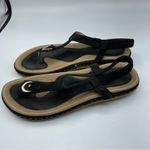 Socofy Black Leather Strappy Mini Wedge Sandals Womens 40 Thong Beach Vacation Size 9.5 Photo 9
