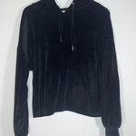Wild Fable | Black Cropped Velvet Sweatshirt | Medium Photo 0
