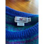 Vineyard Vines  Cobalt Blue & Kelly Green Fair Isle Wool Long Sleeve Sweater Photo 1