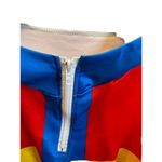 EUC Multicolor 90s Style 3/4ā Zipper, Drawstring Hoodie w/ Elastic Waist Blue Size M Photo 3