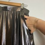 Torrid Silver Gray Liquid Flowing Metallic Flare Skirt Photo 4