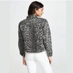 Mother The Cut Drifter Greyscale Leopard Cropped Denim Jacket Black Size M Photo 2