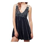 Free People Charcoal Sequins V-neck Mini Dress Women's Size Medium | 74-31-3 Photo 6
