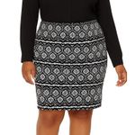 Liz Claiborne Women's Skirt Black White Classic Straight Pencil Plus Size 18 Photo 4