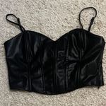 ZARA Faux Leather Black Cropped Tank Size Large Photo 0