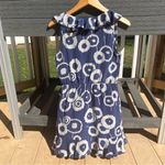 Amanda Uprichard Women’s 100% Silk Blue White Ruffled Sleeveless Mini Dress Sz M Photo 4