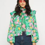 Cras Green White Quintacras Minty Quilted Bold Shoulder Jacket NWT 40 Green Wht Size undefined Photo 16