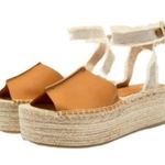 ZARA  LEATHER FLATFORM SANDALS SIZE 7.5US BROWN Photo 0