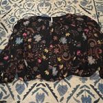 Free People  Black Floral Wildflower Honey Mesh Ruffle Peasant Blouse S Photo 5