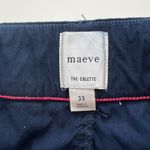 Anthropologie  Maeve The Collette wide leg pants Linen blend crop navy blue 33 Photo 3
